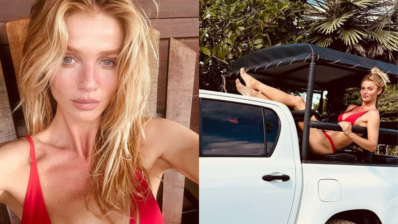 Cintia Dicker exibe biquíni vermelho nos Lençóis Maranhenses - Imagem do artigo