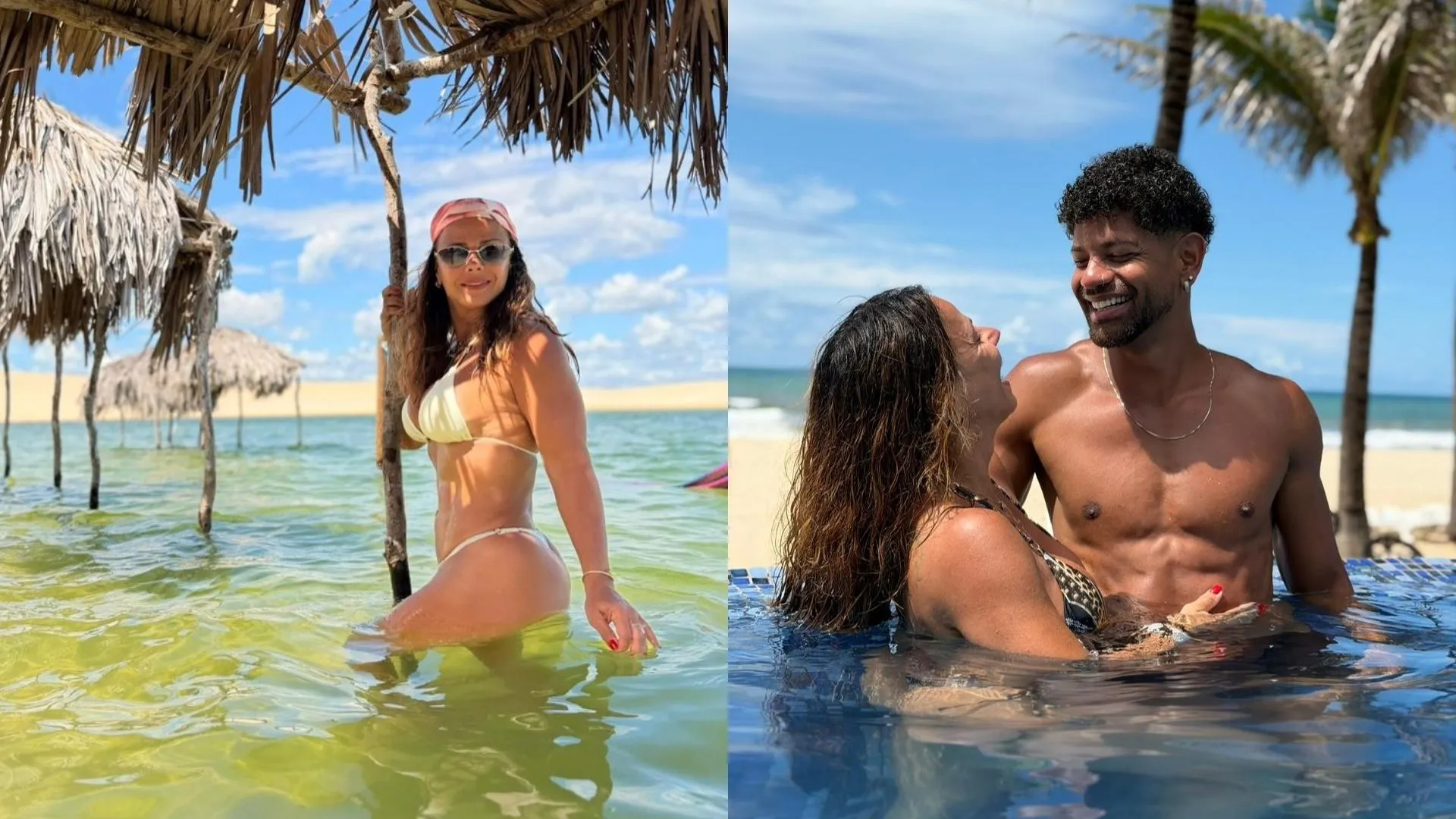 Viviane Araújo exibe corpão de biquíni e clima de romance - Imagem do artigo
