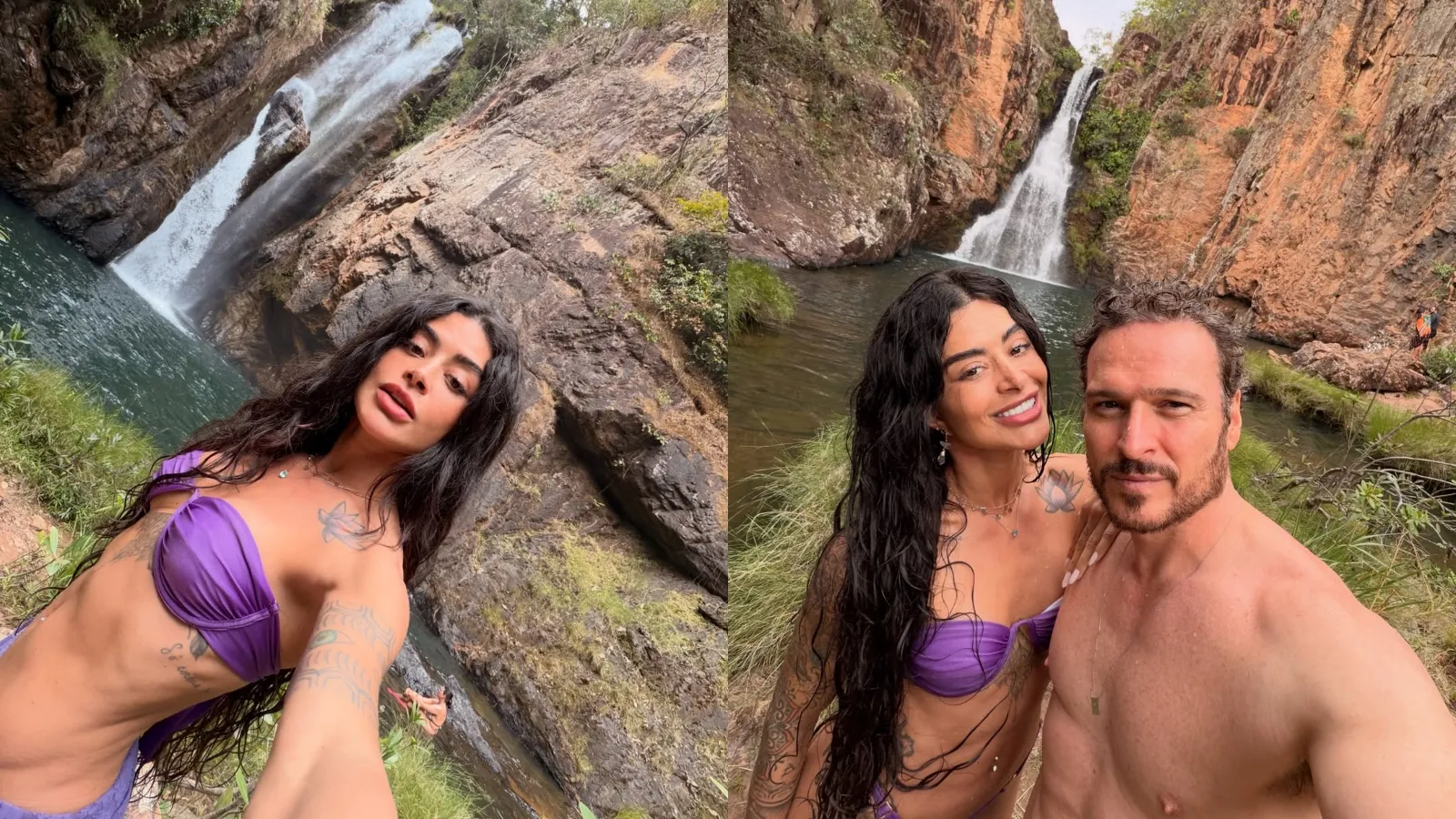 Aline Campos curte cachoeira em Goiás ao lado do namorado - Imagem do artigo