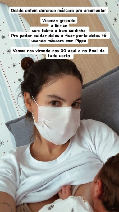 Sthefany Brito amamenta filho de máscara por precaução - Imagem do artigo original