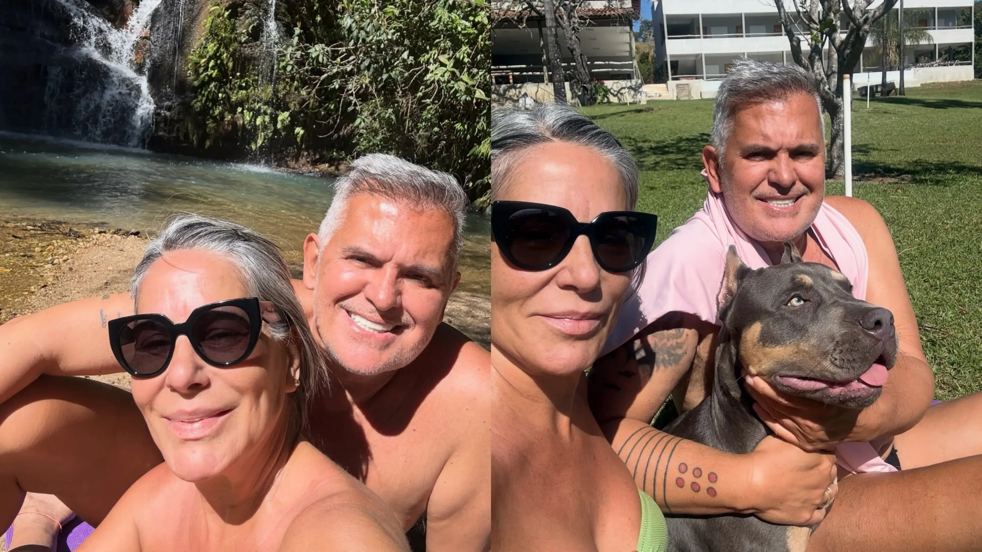 Gloria Pires de biquíni aproveita cachoeira tranquila - Imagem do artigo