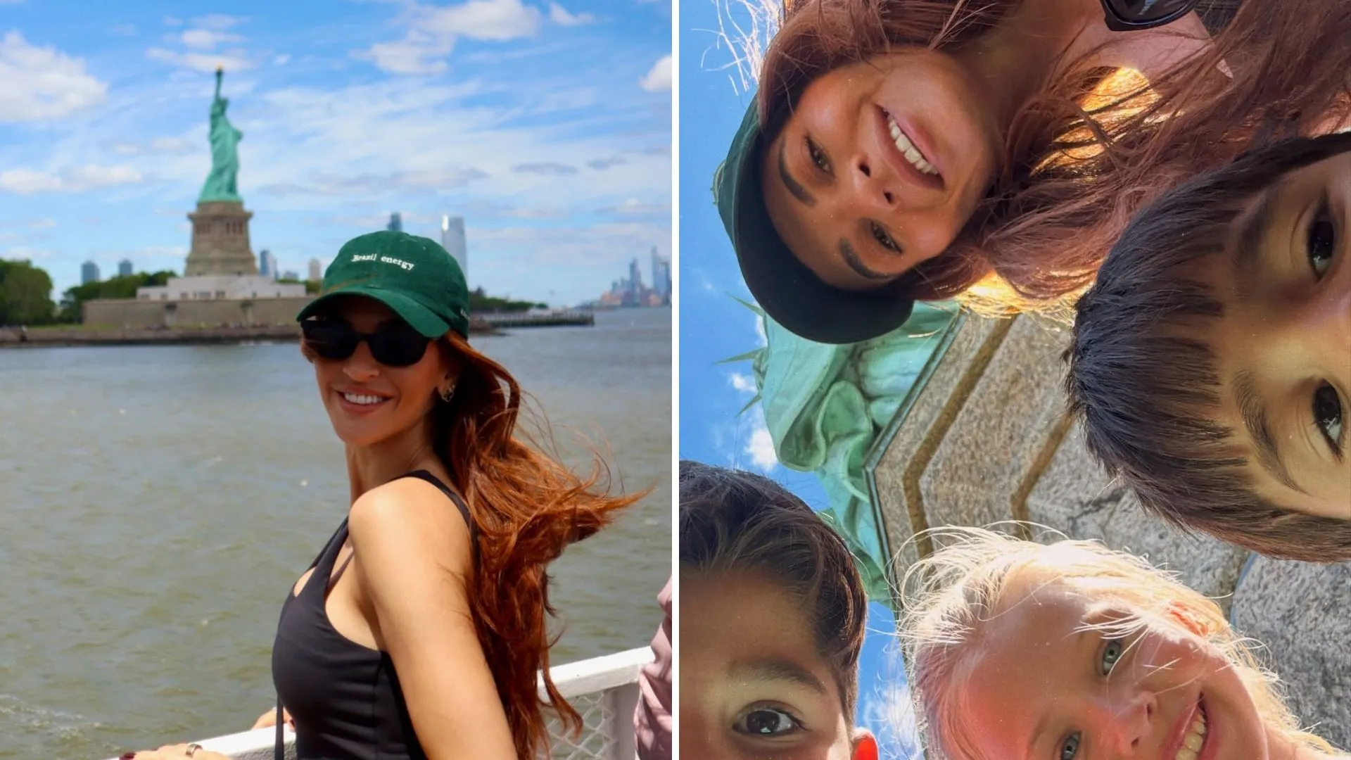Natalia Becker visita a Estátua da Liberdade com os filhos - Imagem do artigo