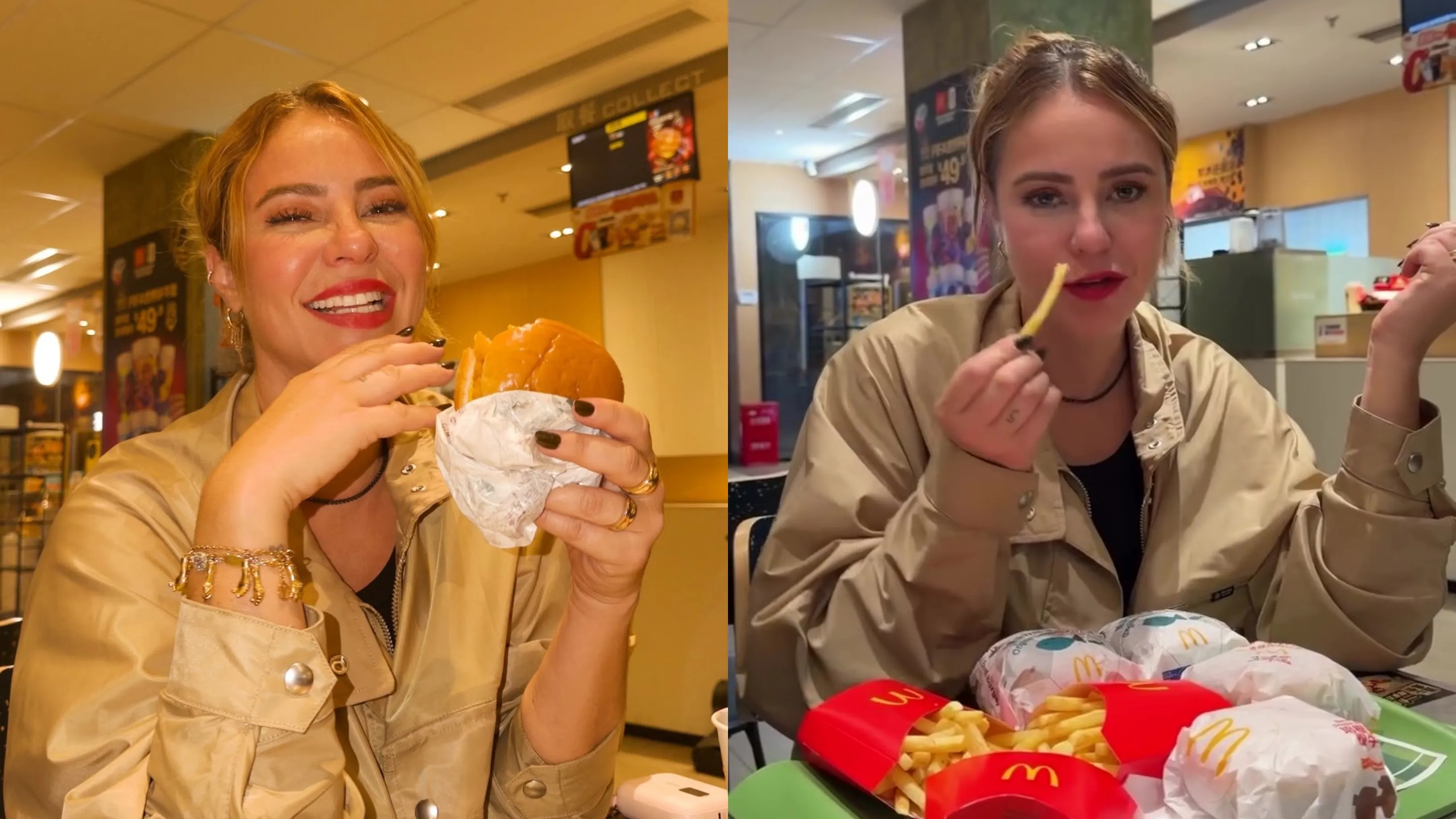 Paolla Oliveira em Xangai opta por fast-food após 31h - Imagem do artigo