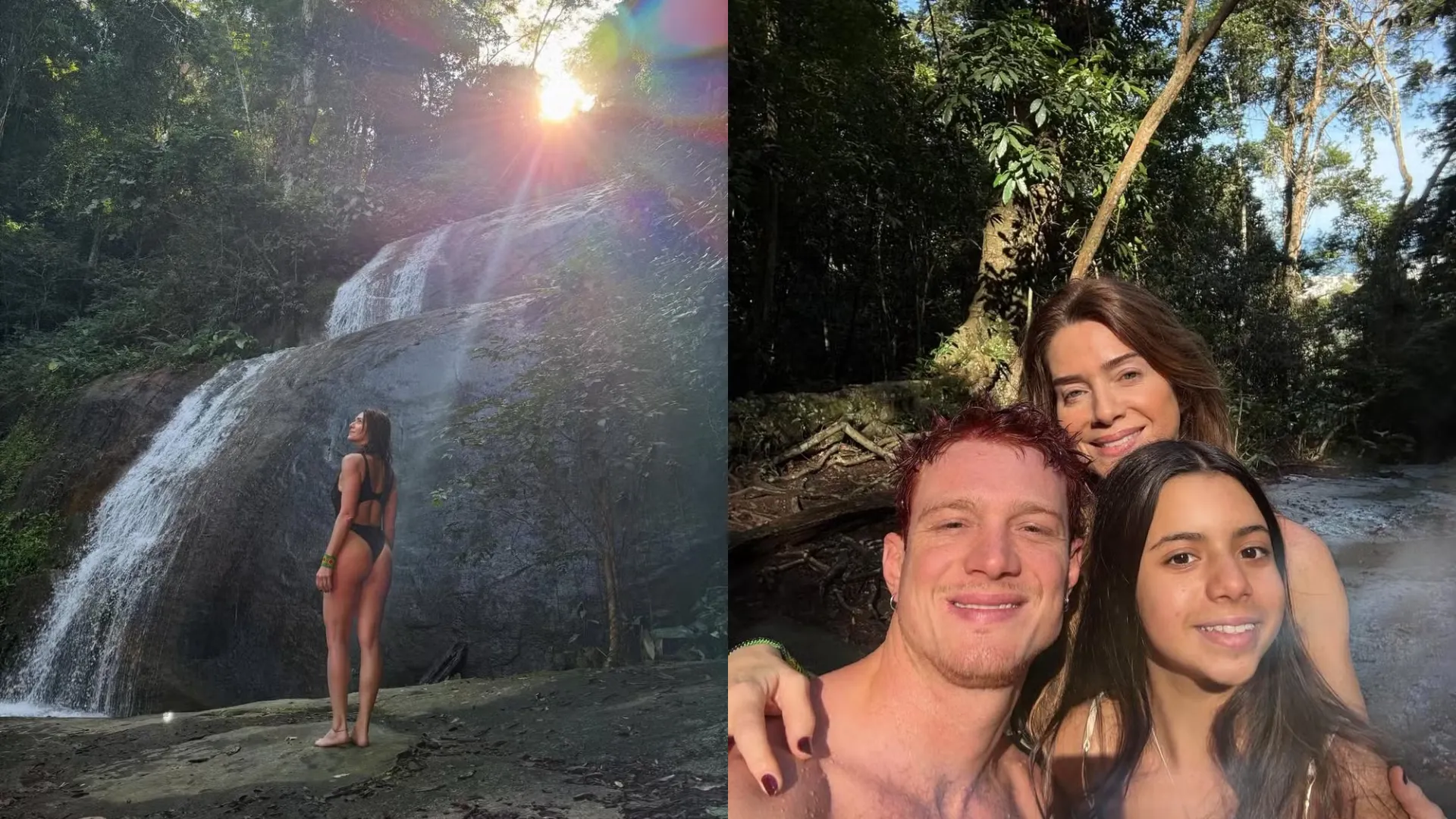 Leticia Spiller curte cachoeira com os filhos na folga - Imagem do artigo