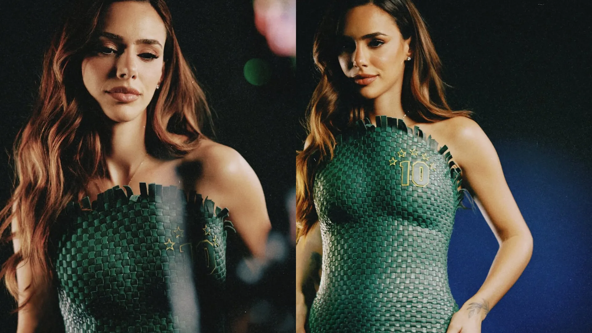 Bruna Biancardi exibe look verde texturizado na Copa - Imagem do artigo